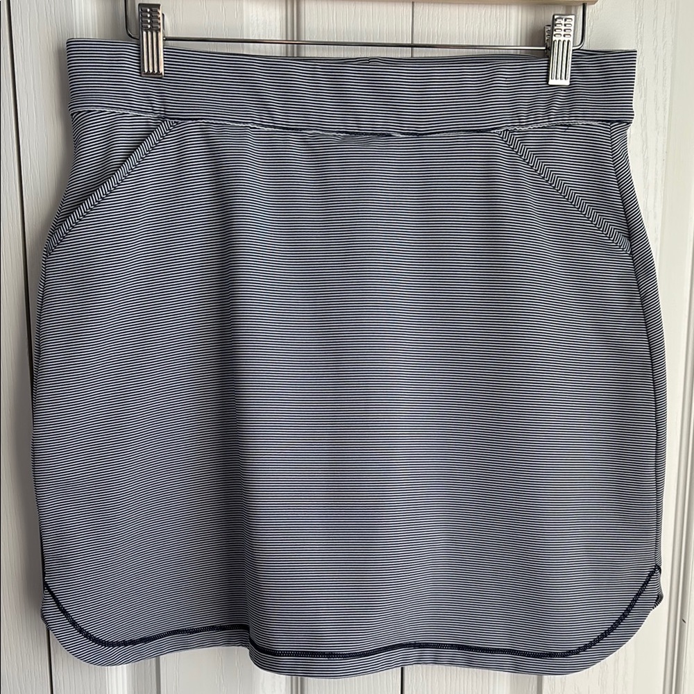 Peter Millar Golf Skirt with Short. Navy and White Stripe  Size XL